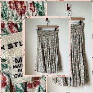 Max Studio Floral Smocked Midi Skirt, Size Medium